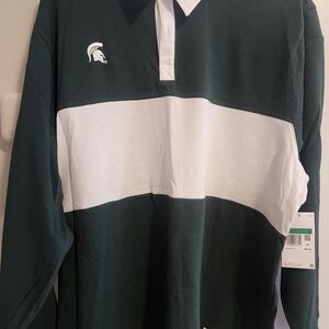Nike Michigan State University MSU Spartan Casual Button Down Polo Shirt NWT XL